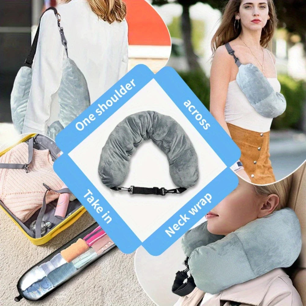 Travel Pillow With Storage Pouch (1 piece)