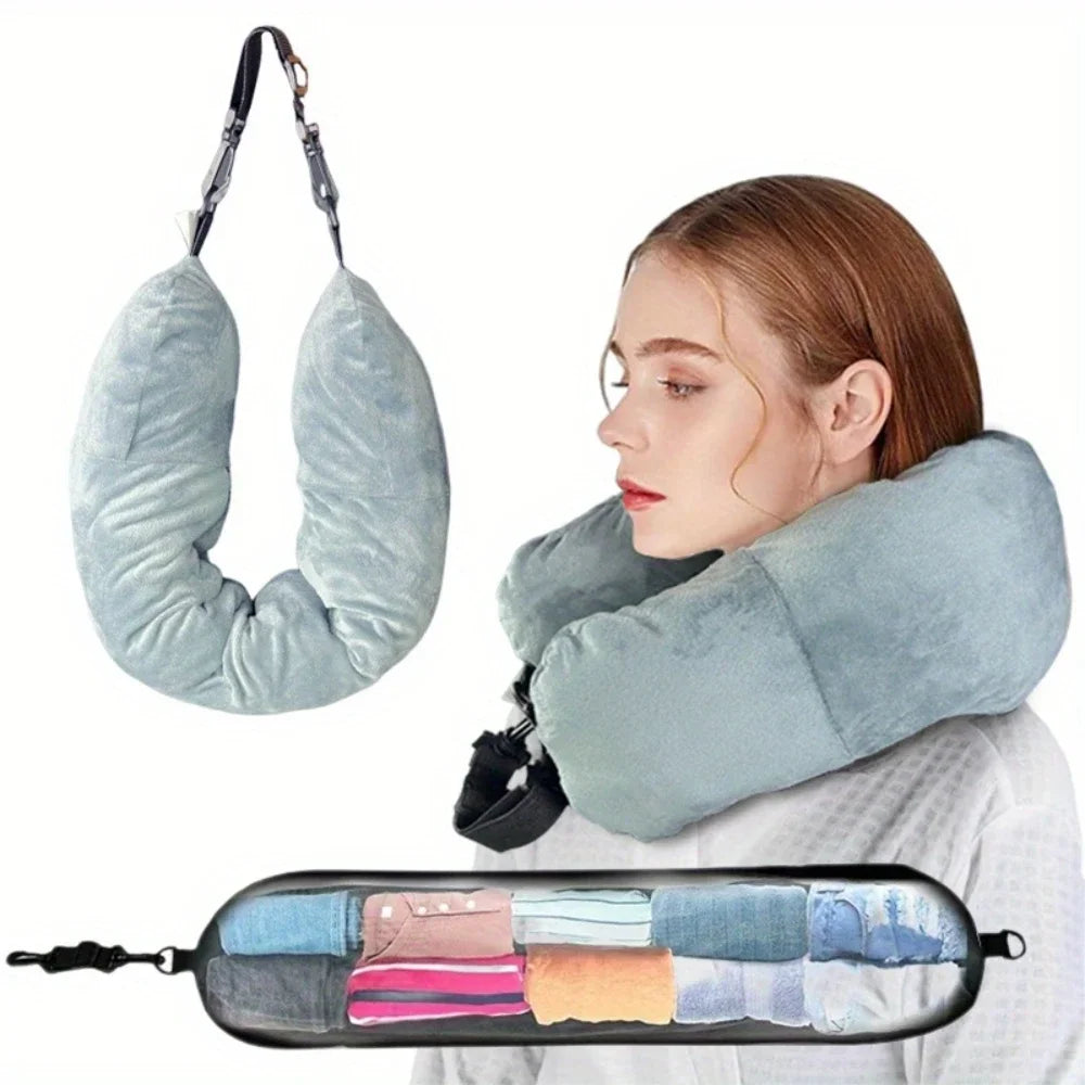 Travel Pillow With Storage Pouch (1 piece)