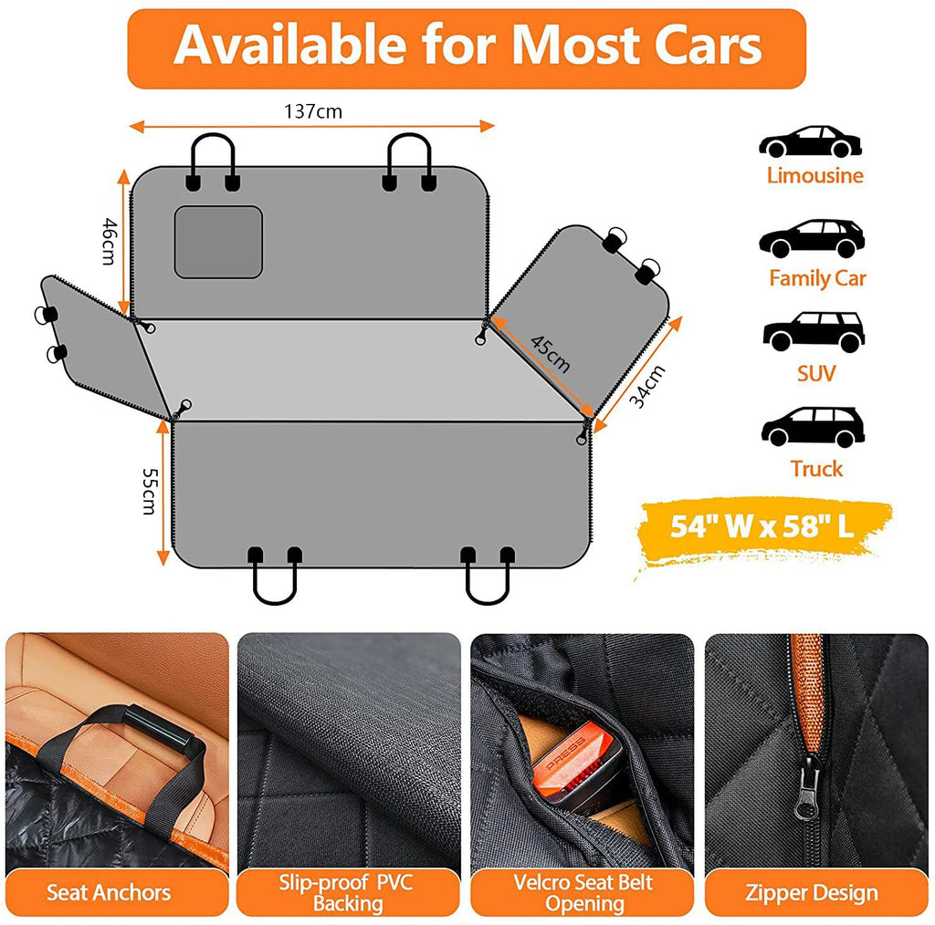 Waterproof Dog Car Seat Cover with Front Flap  (1 piece)