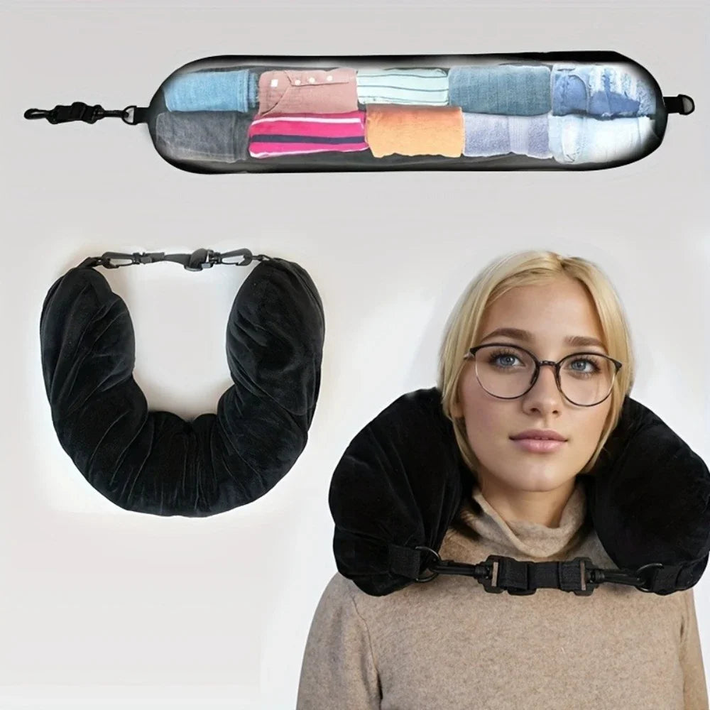 Travel Pillow With Storage Pouch (1 piece)